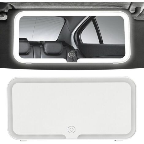 Miroir De Courtoisie Pour Pare-soleil De Voiture À LED,Miroir De Maquillage Chargement USB Avec 3 Modes D'éclairage,Rétroviseur De Voyage Portable