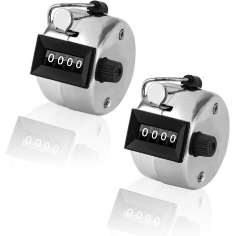2 Pcs Compteur Manuel en Métal, Compteur à Main Mécanique, Compteur de Doigt, Compteurs 4 Chiffres, Compteur Clicker, Compteur à Cliquer Manuels pour Sport École Golf Compte de Pas