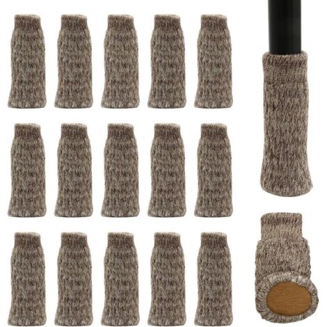 Lot de 16 chaussettes pour pieds de chaise avec coussinets en feutre - Double couche antidérapante - Pour la maison, l'école, le bureau, la bibliothèque (kaki)