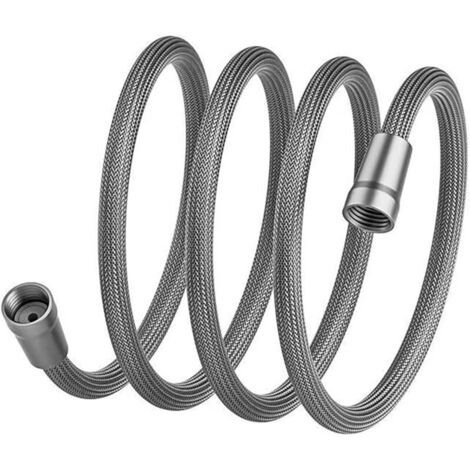 Tuyau de douche en nylon avec fixation flexible facile à installer, 1,5 m de long,Pour pommeau de douche et toilettes,Pulvérisateur de bidet (1/4)
