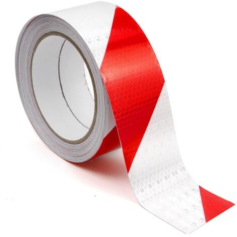 Bande Réfléchissante Autocollante 10m x 5cm Ruban Réfléchissant Rouge et Blanc Imperméable Ruban d'Avertissement pour Véhicules Vélos Extérieur Voitures (1/4)