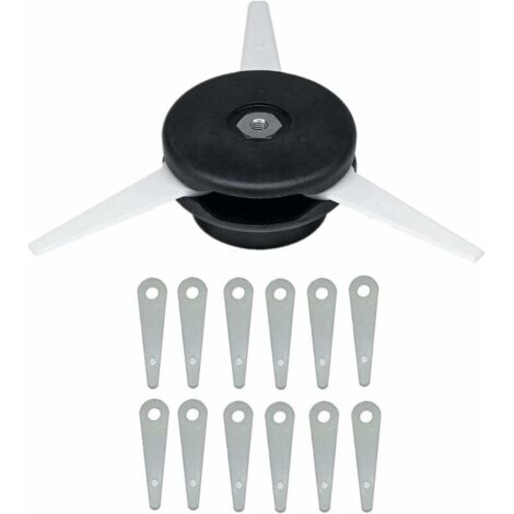 Tête de débroussailleuse de rechange et 12 lames de rechange avec 12 lames en nylon et tête de coupe (1/5)