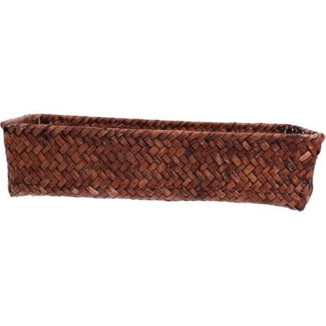 Panier tissé herbe de mer, organisateur naturel pour couverts et condiments (1/4)