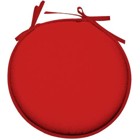 Galette chaise ronde ø40 cm polyester rouge modèle Nelson
