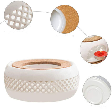 Support chauffant théière en céramique, design décoratif, conserve chaleur boissons chaudes (1/4)