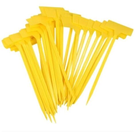 50 Pièces étiquettes plante,etiquette jardin exterieur,grand étiquettes plastique potager,étiquettes de Culture réutilisables-Jaune(309CM) (1/5)
