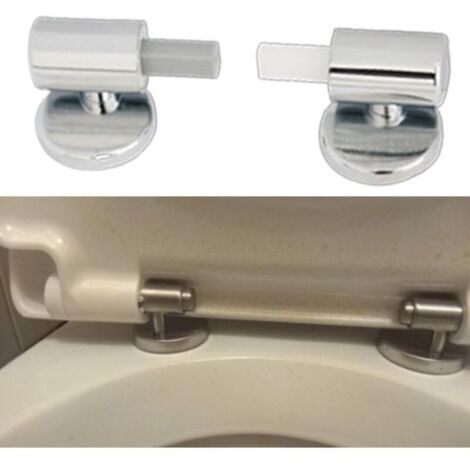 Lot de 2 Kit de Fixation pour abattant WC Traditionnel et Contemporain avec charnières à Fermeture Douce à dégagement Rapide, Charnières de Fixation supérieure, Kit de Remplacement pour WC