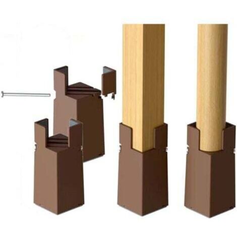 4 PCS Rehausseurs de Lit Réglables 22-42mm Rehausseur Meuble 10cm pour Pieds de Chaise Table Canapé avec Pince à Vis Marron (1/4)