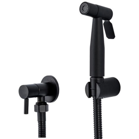 LaBlanc Pulvérisateur de toilettes pour bidet et de toilettes en acier inoxydable - Kit de pulvérisateur de bidet, pulvérisateur de robinetterie Pulvérisateur de WC Shattaf (noir) (1/4)
