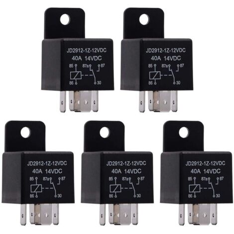 5 Pièces Relais 12V 40A 5 Broches Spdt, Modèle No .: JD2912-1Z-12VDC 40A 14VDC, Contacteur relais commutateur Power, Auto Commutateurs, Relais voiture
