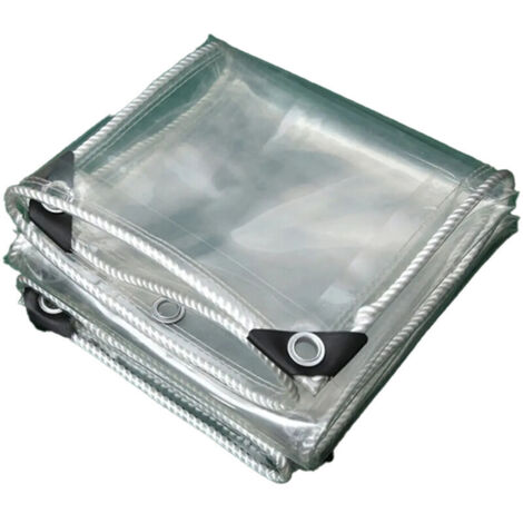 Bâche de protection transparente en PVC imperméable pour meubles de jardin, 2 m x 1,5 m, résistante au froid, à la pluie et au gel.