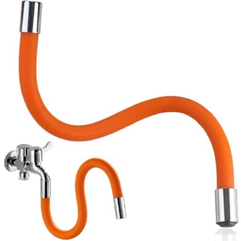 Flexible Tube de Robinet de Cuisine Tuyau de Pulvérisation d'Extension pour Robinet de Cuisine Rallonge de Robinet Anti-Éclaboussures Rotative Rallonge de Robinet à 360 Degrés (30cm) (1/4)