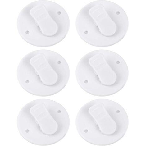 Lot de 6 Clips de Rideau de Douche Autocollants - Anti-éclaboussures - Coupe-Vent - sans Perçage - Stop Protect - Accessoire de Salle de Bain pour la Douche (1/4)