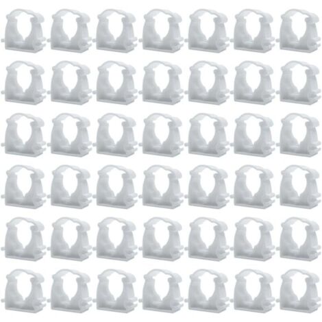 Collier pour tuyau,Lot De 50 Diamètre intérieur 16mm,supports de tuyau,colliers de serrage en plastique,clips de tube blancs,pour Conduite D'eau,Tuyau de Gaz
