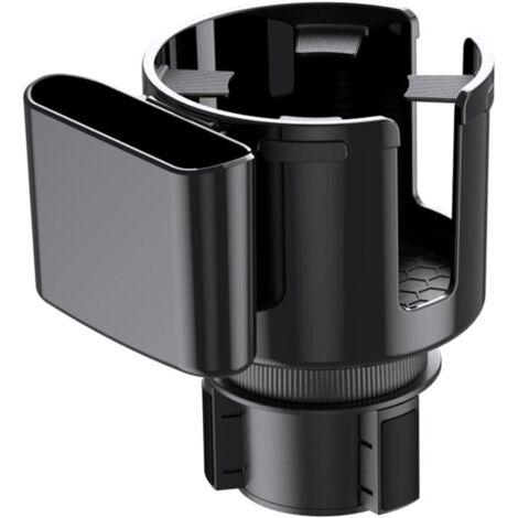 Adaptateur d'extension de Porte-gobelet de Voiture avec Support de Téléphone L'extension de Porte-Gobelet Convient pour Yeti, Hydro Flasks, Stanley, Grandes Bouteilles d'eau (Noir) (1/4)