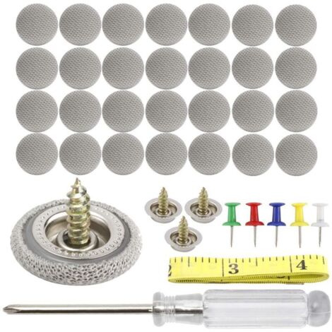 Kit de 60 goupilles de fixation universelles pour toit de voiture, avec outil d'installation, compatible avec tous les modèles (gris) (1/4)