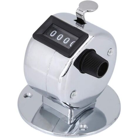 Mini Compteur Manuel de Nombre de Chiffres en métal à 4 Chiffres, Compteur de comptage Manuel avec siège en métal pour Jeux de Sport Golf (1/4)