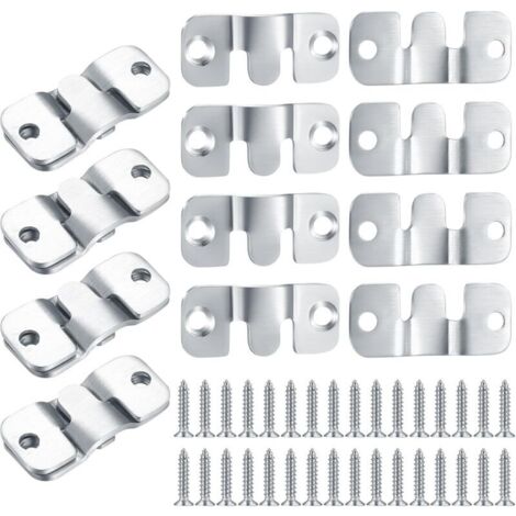 16 Pièces Support Montage Encastré Dissimulé, Supports Suspension Emboîtement Robuste, Connecteur de Meubles, Matériel Suspension Mural Acier Inox Suspendu pour Photos, Miroirs, Sffichage d'image (1/4)