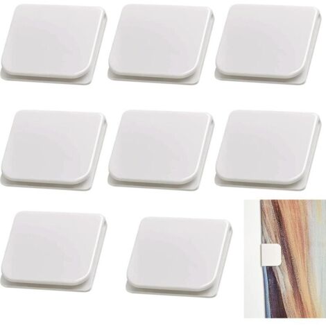 Lot de 8 clips de rideau de douche autocollants - Anti-éclaboussures - Coupe-vent - Sans perçage - Stop Protect - Accessoire de salle de bain pour la douche (1/4)