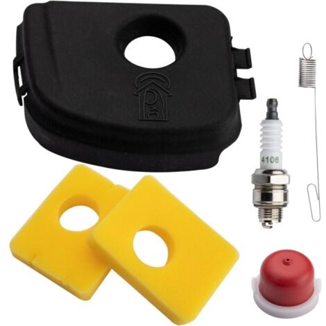 Couvercle de filtre à air 595660, 799579 pour Briggs and Stratton 300e 450e 550e avec filtre à air en mousse, bougie d'allumage, ampoule d'amorçage 594281, ressort (1/4)