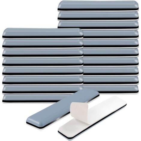 20PCS Patin Glissant PTFE adhésif Patins en téflon pour Meubles de Protection de Sol Gris(70x19mm)