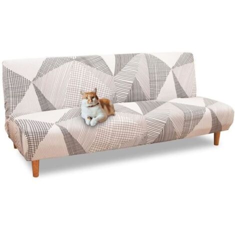 Housse de Canapé sans Accoudoir 3 Places Extensible Universel Lavable Couverture Canapé-lit Ajustable Housse Protection (1/4)