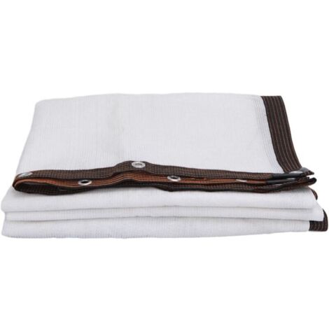 Voile d'ombrage Blanc 97% avec œillets et Bords renforcés, pour Serre, terrasse, Jardin, pergola (4 x 5 m) (1/4)