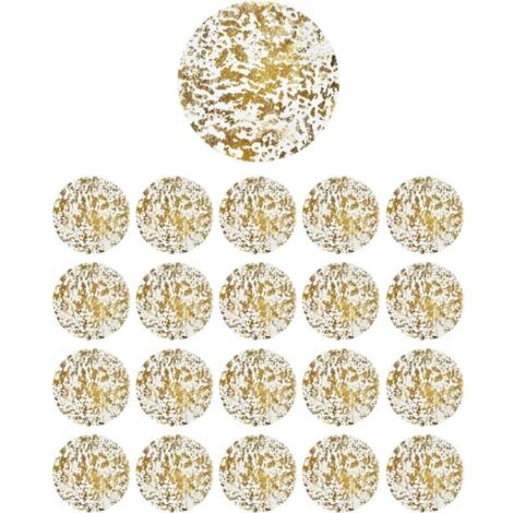 Lot de 20 Sets de Table Dorés Ronds en Feuille d'Or - Brillants et en Maille - Accessoires de Fête de Mariage et d'Anniversaire