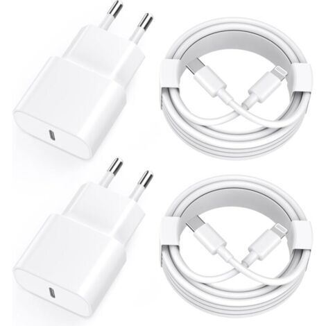 Chargeur Rapide iPhone 11 12 13 14,4 Pack [Certifié Apple MFi ] Chargeur de Adaptateur avec 2M USB-C de données Lightning Cordon de Charge Compatible avec iPhone 14 13 12 11 Pro Max XS XR X