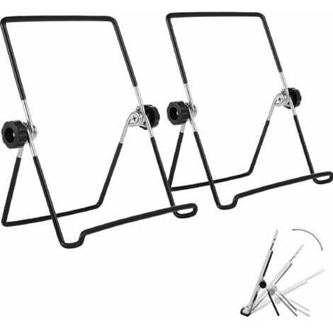 LaBlanc - 2 pcs Support Cadre Photo, Porte Assiette Decorative, Support Assiette a Poser, Réglable Pliable Petit Chevalet Assiette pour Afficher des Photos, Images, Recettes 18 x 14 (Noir) (1/4)