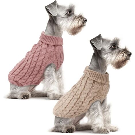 Lot de 2 Pull pour Chien Chauds et Doux Pull Chien Petite Taille Petit l'hiver (1/4)