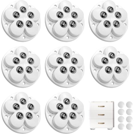 8 pièces Petite roulettes pour Meubles, 54 mm Roulette électroménager, Rotation sur 360° Patins pour Meubles, roulettes Charge Lourde pour déplacer des Meuble de Grande Taille, Blanc (1/5)