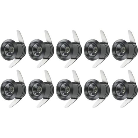 10 Mini Spots LED 1W Encastrables Avec Transformateur Séparé Pour Vitrine, Cuisine, Escaliers, Placard, 90-265V AC (1/5)