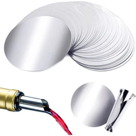 60 Pcs Stop Goutte Vin, Becs Verseurs Vin en Aluminium Réutilisables, Anti Goutte Aluminium Foil pour Restaurants, Bars, Clubs (1/5)