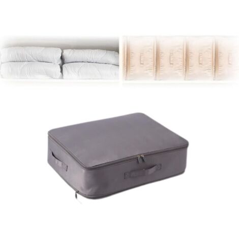 Organisateur D'auto-compression Ultra Peu Encombrant, Sacs D'emballage de Compression, Sacs De Rangement Pour Vêtements, Couvertures ScelléEs Sous Vide,IdéAl Pour Le Mobile (Gris) (1/5)