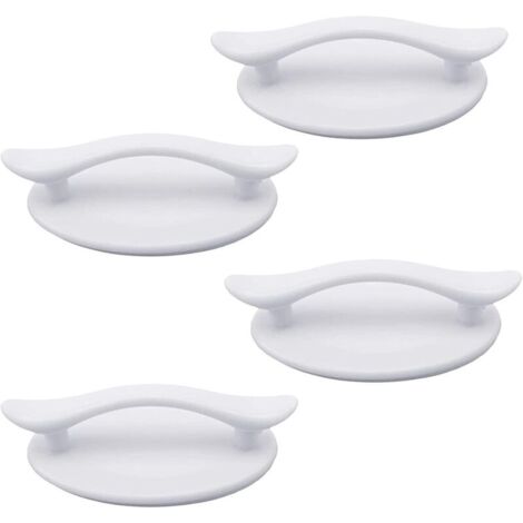 4 Pièces Poignées Autocollantes en Plastique Blanc Adhésif pour Portes et Fenêtres Placards Tiroirs Placards (8,3 x 4,9 cm) (1/5)