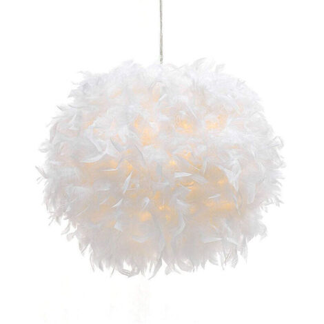 Abat-jour Plume pour Lumière de Pendentif Lustre de Plafond, Abat-jour pour lampe suspendue ou lampe de table, Décoration pour Chambre à Coucher, Salon et Mariage, Réducteur Inclus, 30 cm