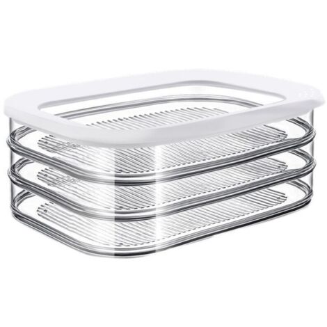 Boîte à charcuterie 3 étages – Blanc – boîte de rangement frigo pour charcuterie - trois boîtes de conservation séparées – passe au lave-vaisselle (1/5)