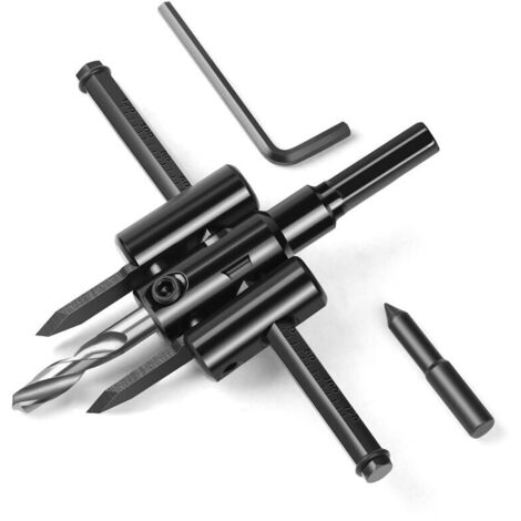 30mm à 120mm Cercle Réglable Cutter Scie Kit, Foret Pour Cloison Sèche En Bois Scie Coupe Ronde, Travail Du Bois Trou Trous DIY Outils (30-120mm)