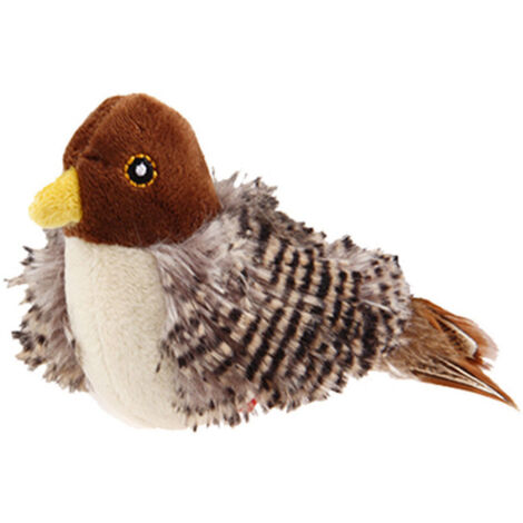 Jouet Interactif pour Chat Oiseau, Jouet pour Chat Oiseau Gazouillant, Jouets en Plumes De Chat, Jouet Simulé pour Chat D'oiseau Gazouillis pour Chats D'intérieur, Sons Et Mouvements De Battements (1/5)
