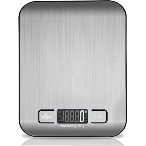 Balance de cuisine numérique, balance de cuisson électronique en acier inoxydable de 5 kg, balance pour aliments ultra-mince élégante (1/5)