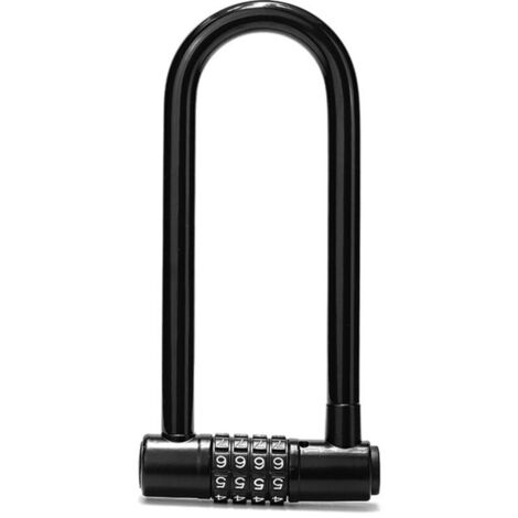 Antivol Velo Code à 4 Chiffres - 18.5 cm avec Longue Anse - Antivol Vélo Étanche avec Code Réinitialisable - Antivol Trotinette Electrique, Portails, VTT, Sport, École, Hangar et Casiers