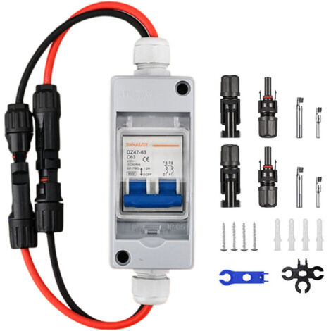 Interrupteur de déconnexion de panneau solaire, disjoncteur miniature CGELE 32 A CC 500 V avec boîtier étanche IP65