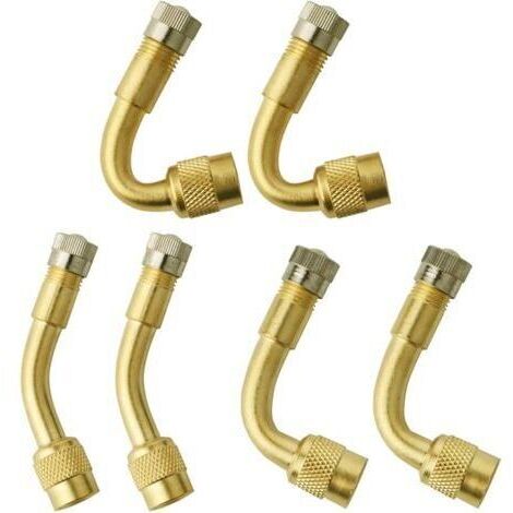 LaBlanc - 6 Pièces Pneu Valve Rallonge Va,Pneu Valve de Adaptateur, Air Pneu Valve Extension, Pneu Prolongateur Coude de Valve, pour Voiture Moto Vélo Camion, 3 Sortes (Couleur de cuivre) (1/5)