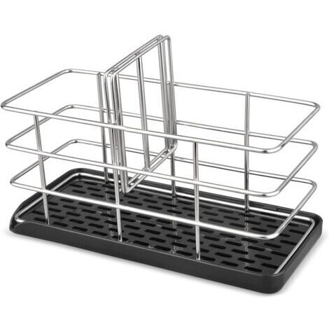 Porte Eponge Evier Cuisine,Rangement Pose Range Porte Éponge Cuisine Organiseur pour aà Poser INOX,Ventouse Support Eponge Evier avec Bac De Récupération