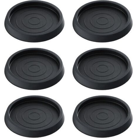 6 Pièces Patins Antidérapants pour Pieds de Meubles, Patin Caoutchouc Antidérapant Patins Rond Pied de Chaise pour Protection du Sols, Patins de Meubles pour Tables Chaises Canapés - Noir (1/5)
