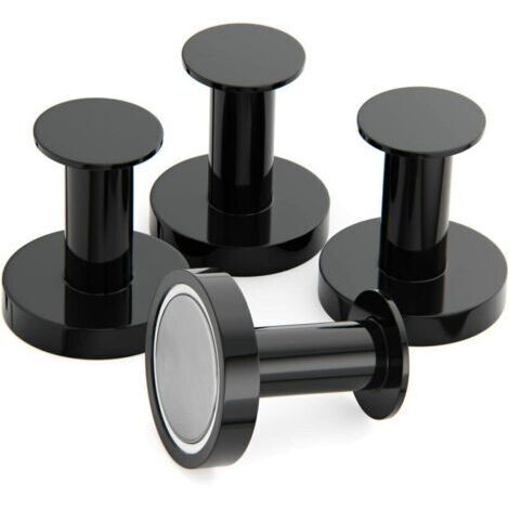 Porte Manteaux Aimantés pour Accrocher Manteaux et Sacs, 4 Crochets Muraux Noirs Extrêmement Solides, Porte Manteaux pour Porte avec Aimant en Métal (1/5)