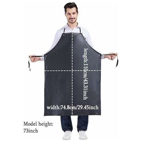 DBREAKS Tablier PVC Avec Protège-Manches - Tablier De Cuisine Imperméable Homme Et Femme, Tablier Boucher Pizzaiolo Unisexe, Résistant Eau Et Huile