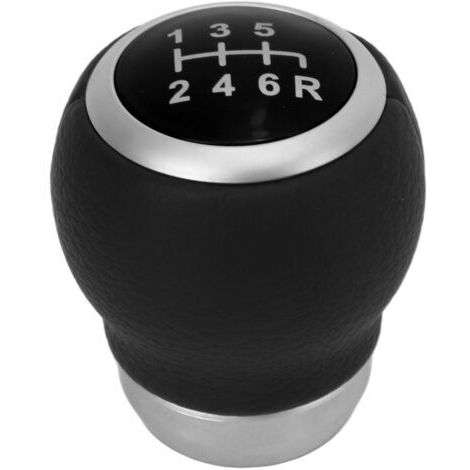FOREHILL Pommeau de levier de vitesse à 6 vitesses en cuir artificiel de remplacement pour transmission manuelle Subaru noir (1/2)
