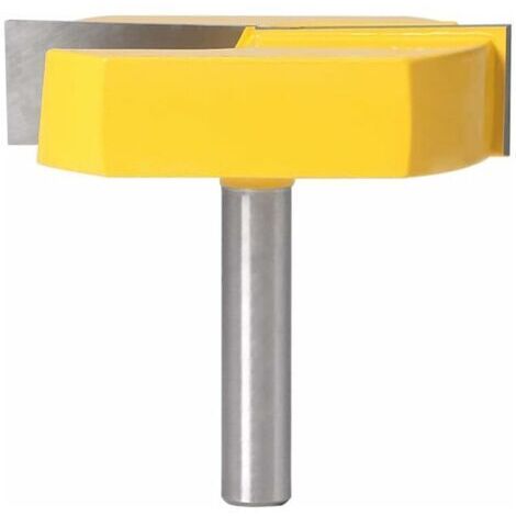 Fraise Defonceuse 8mm, Fraise Rabotage de Surface de Nettoyage de Fond, T-Track Routeur à Rainure en T Forme Routeur Bits, 8x57mm en Bas, Lame Jaune (1/2)